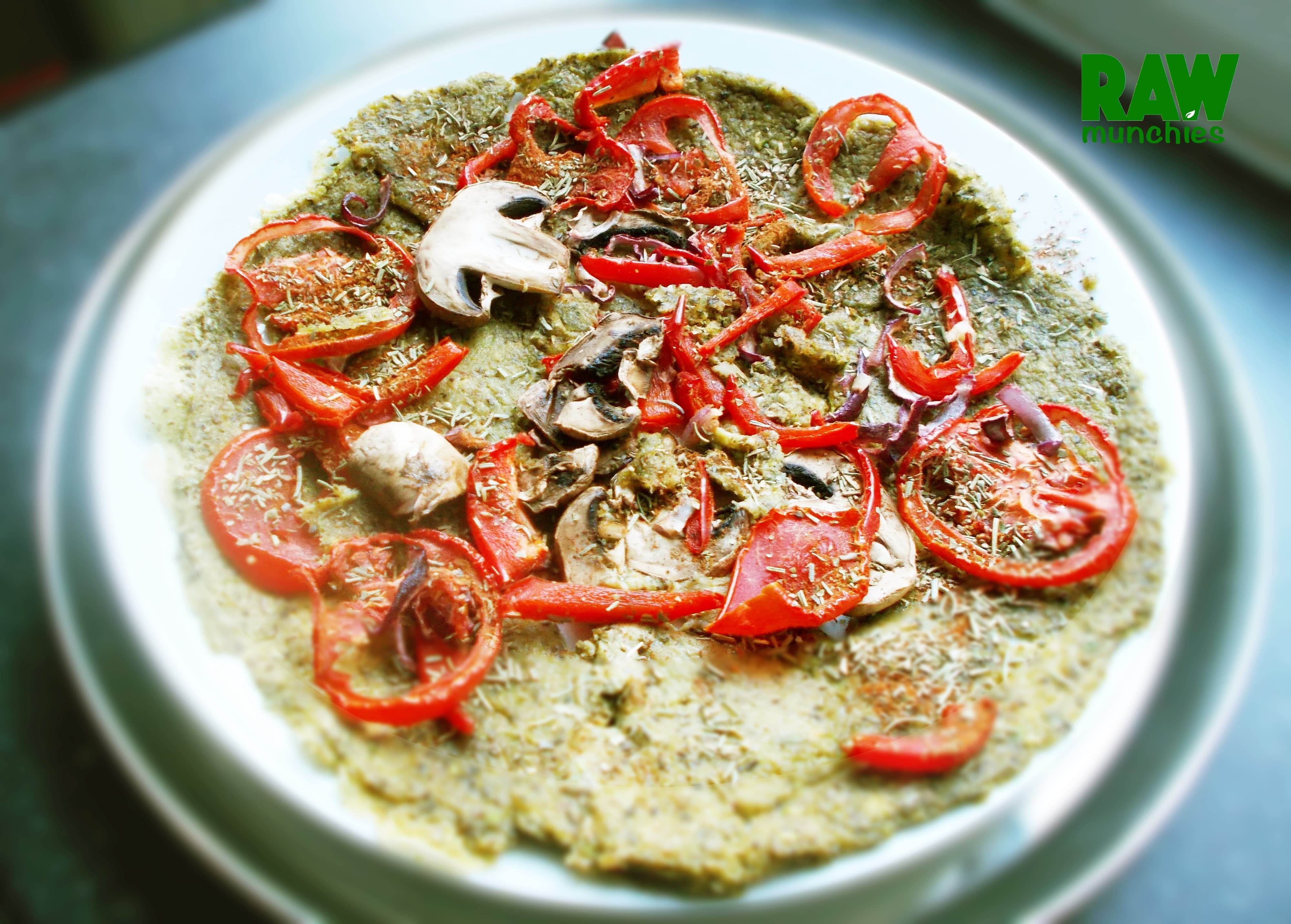 Raw Vegan Zucchini Crust Pizza