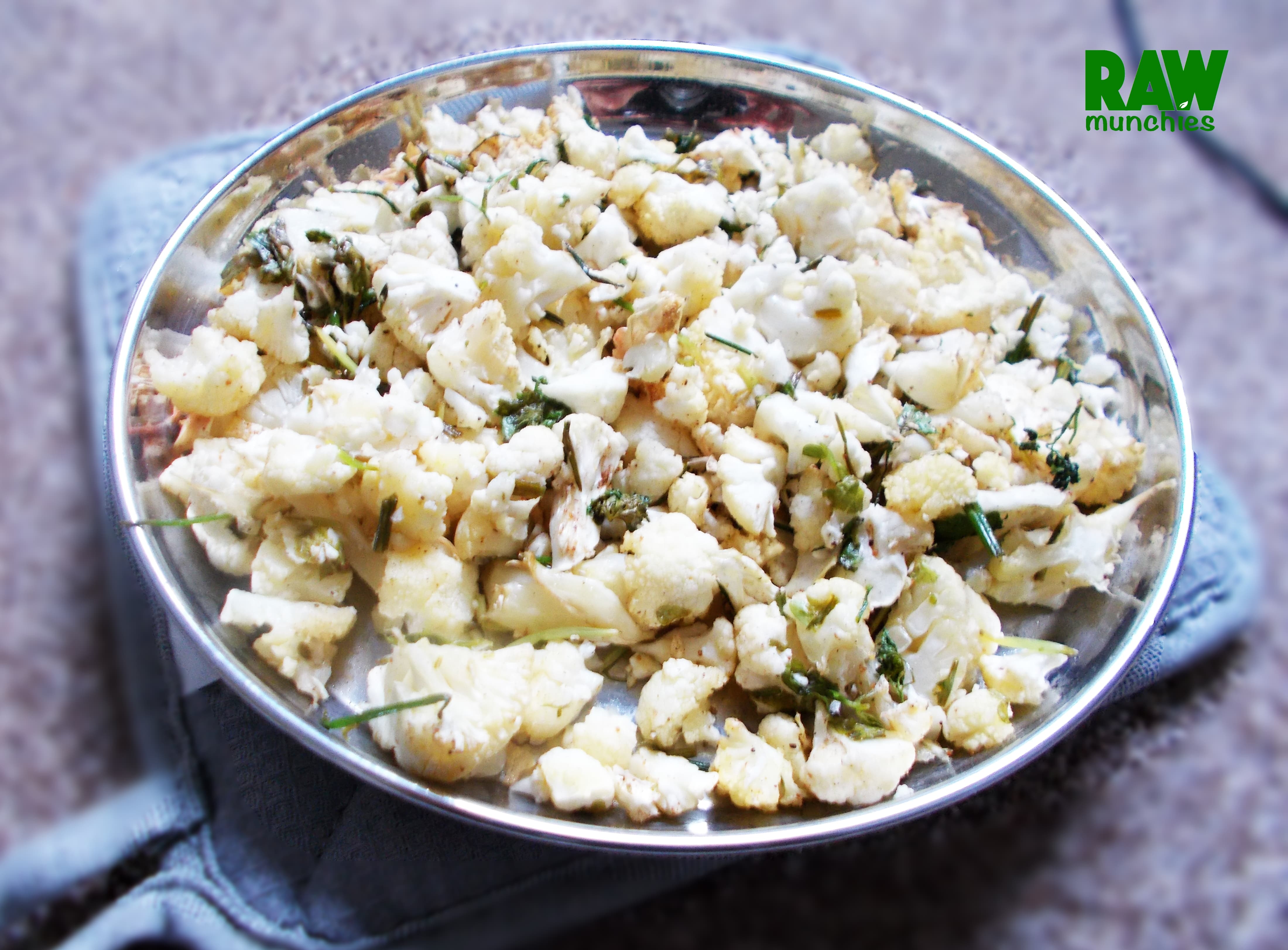 Raw Vegan Cauliflower Popcorn